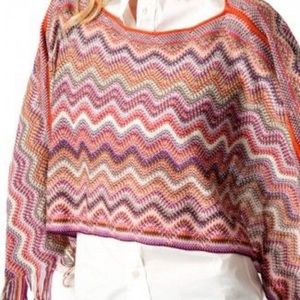Missoni Multicolor Zig Zag Poncho OS